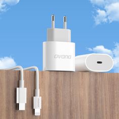 slomart dudao hitri polnilec usb-c power delivery 20w bela + usb-c - lightning kabel 1m (a8seu)