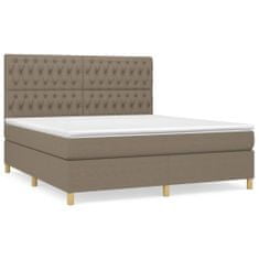 Vidaxl Box spring postelja z vzmetnico taupe 180x200 cm blago