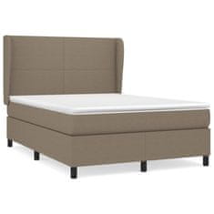 Vidaxl Box spring postelja z vzmetnico taupe 140x200 cm blago