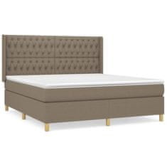 Vidaxl Box spring postelja z vzmetnico taupe 180x200 cm blago