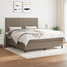 Vidaxl Box spring postelja z vzmetnico taupe 160x200 cm blago