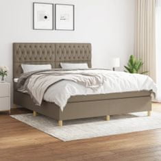 Vidaxl Box spring postelja z vzmetnico taupe 180x200 cm blago