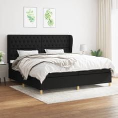 Vidaxl Box spring postelja z vzmetnico črn 200x200 cm blago