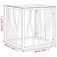 Vidaxl Klubska mizica zlata 50x50x50 cm nerjaveče jeklo in steklo