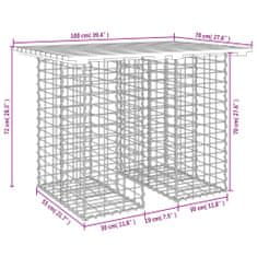 Vidaxl Vrtna gabionska klop 100x70x72 cm trden les douglas