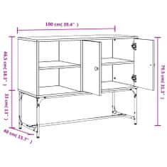 Vidaxl Komoda črna 100x40x79,5 cm inženirski les