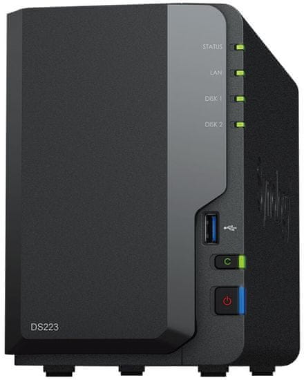 Synology DS223 2x SATA, 2 GB RAM, 3x USB 3.2, 1x GbE