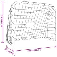 Vidaxl Nogometni gol z mrežo bel 125x96x60 cm jeklo in poliester