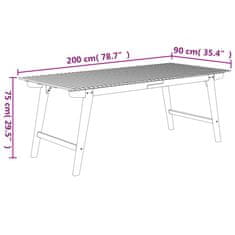 Vidaxl Vrtna miza 200x90x75 cm trden akacijev les