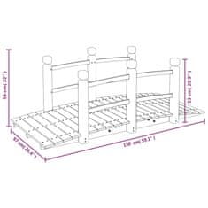 Vidaxl Vrtni most z ograjami 150x67x56 cm trdna smrekovina