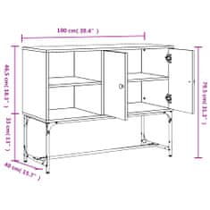 Vidaxl Komoda siva sonoma 100x40x79,5 cm inženirski les