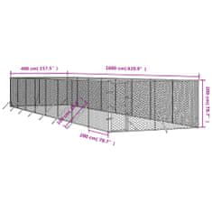 Vidaxl Zunanja pasja ograda srebrna 4x16x2 m pocinkano jeklo