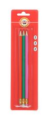 Koh-i-Noor grafitni svinčnik z radirko 2/HB 3 kosi mešane barve