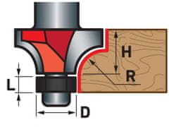 Extol Premium Rezalo za zaokroževanje (konkavno) za les, R12,7 x D38,1 x H19