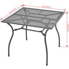 Vidaxl Vrtna miza 90x90x72 cm jeklena mreža