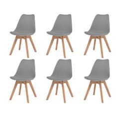 Vidaxl Jedilni stoli 6 kosov siva plastika