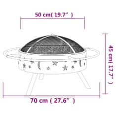 Vidaxl Kurišče z grebljico 70 cm XXL jeklo