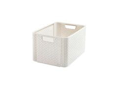 Curver Škatla za shranjevanje RATTAN 43,6x33x23cm (L), STYLE2, plastika, KREM