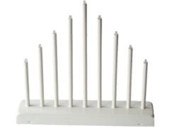 Božični svečnik 9 sveč LED, topla BELA, kovinski, 26x31x5,5cm, 2x AA baterije