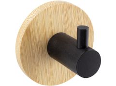 Obešalnik 5x5x3,5cm samolepilni bambus/kovina/črna