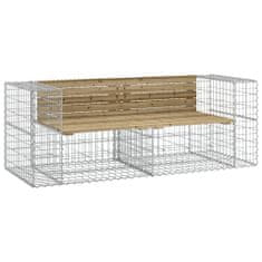 Vidaxl Vrtna gabionska klop 184x71x65,5 cm impregnirana borovina