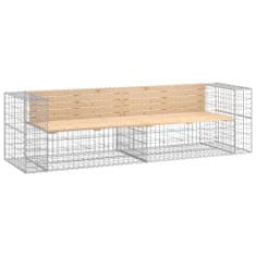 Vidaxl Vrtna gabionska klop 244x71x65,5 cm trdna borovina