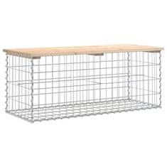 Vidaxl Vrtna klop gabion 103x44x42 cm trdna borovina