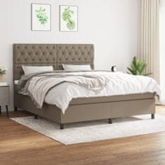 Vidaxl Box spring postelja z vzmetnico taupe 160x200 cm blago