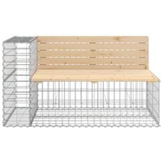 Greatstore Vrtna gabionska klop 122x71x65,5 cm trdna borovina