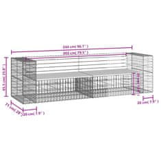 Vidaxl Vrtna gabionska klop 244x71x65,5 cm impregnirana borovina