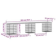 Vidaxl Vrtna klop gabion 203x31x42 cm trden les douglas