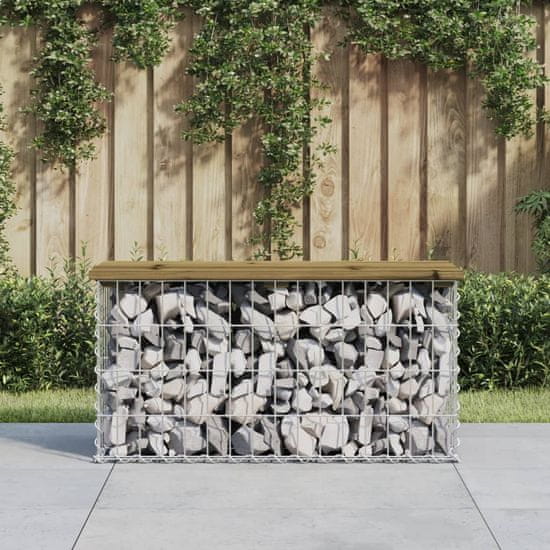 Vidaxl Vrtna klop gabion 83x31,5x42 cm impregnirana borovina