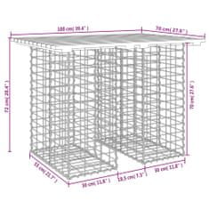 Vidaxl Vrtna gabionska klop 100x70x72 cm trdna borovina