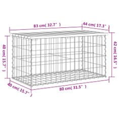 Vidaxl Vrtna gabionska klop 83x44x42 cm impregnirana borovina