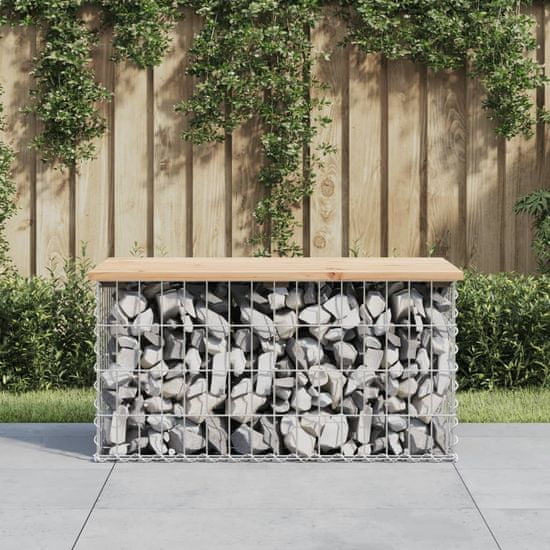 Vidaxl Vrtna klop gabion 83x44x42 cm trdna borovina