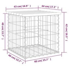 Vidaxl Vrtna klop gabion 43x44x42 cm trden les douglas