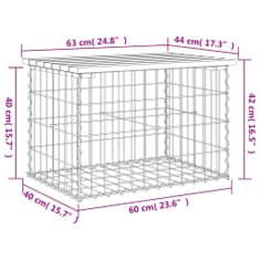 Vidaxl Vrtna gabionska klop 63x44x42 cm trden les douglas