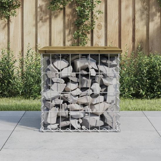 Vidaxl Vrtna klop gabion 43x44x42 cm impregnirana borovina