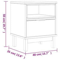 Vidaxl Nočna omarica FLAM 40x35x50 cm trdna borovina