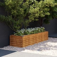 Vidaxl Vrtna visoka greda 194x50x36 cm corten jeklo