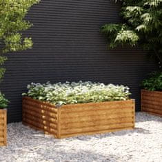 Vidaxl Vrtna visoka greda 100x100x36 cm corten jeklo