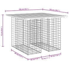 Vidaxl Vrtna gabionska klop 100x102x72 cm trden les douglas