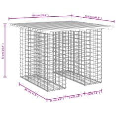 Vidaxl Vrtna gabionska klop 100x102x72 cm trden les douglas