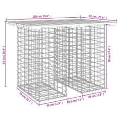 Vidaxl Vrtna gabionska klop 100x70x72 cm impregnirana borovina