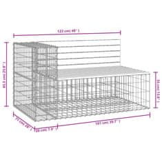 Vidaxl Vrtna gabionska klop 122x71x65,5 cm trden les douglas