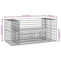 Vidaxl Vrtna gabionska klop 143x71x65,5 cm trden les douglas