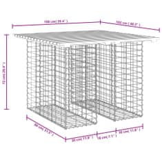 Vidaxl Vrtna gabionska klop 100x102x72 cm trdna borovina