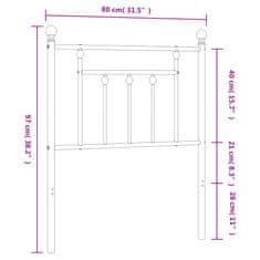 Vidaxl Kovinsko vzglavje belo 75 cm