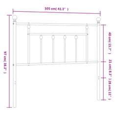 Vidaxl Kovinsko vzglavje belo 100 cm