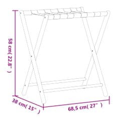 Vidaxl Stojalo za prtljago črno 68,5x38x58 cm bambus